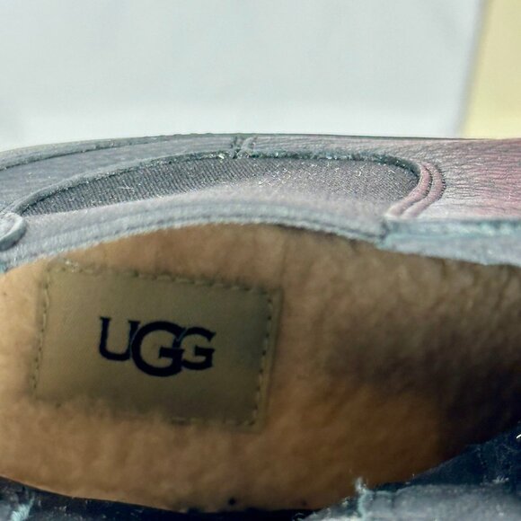 NW/B Ugg Arleta Wedge Waterproof Black Silver Buckle Boots Size 9.5 - Picture 7 of 12